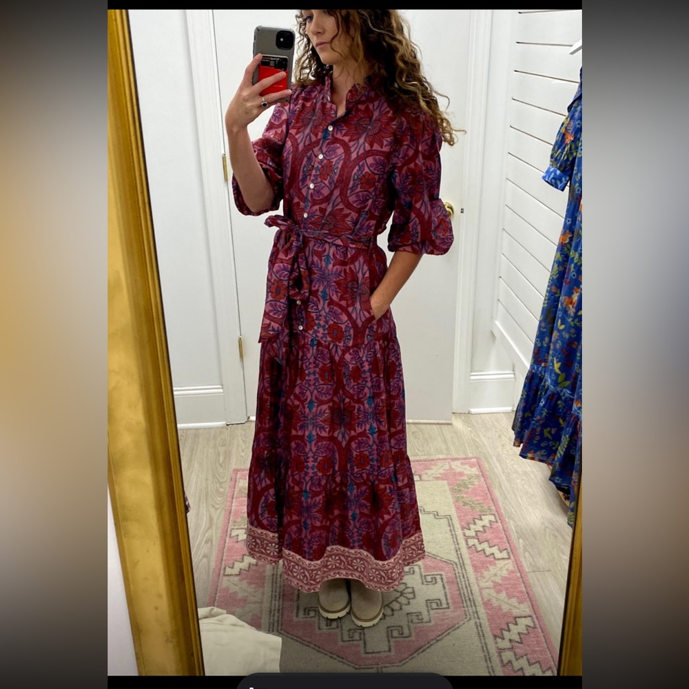 Oliphant ruffled collar printed dress